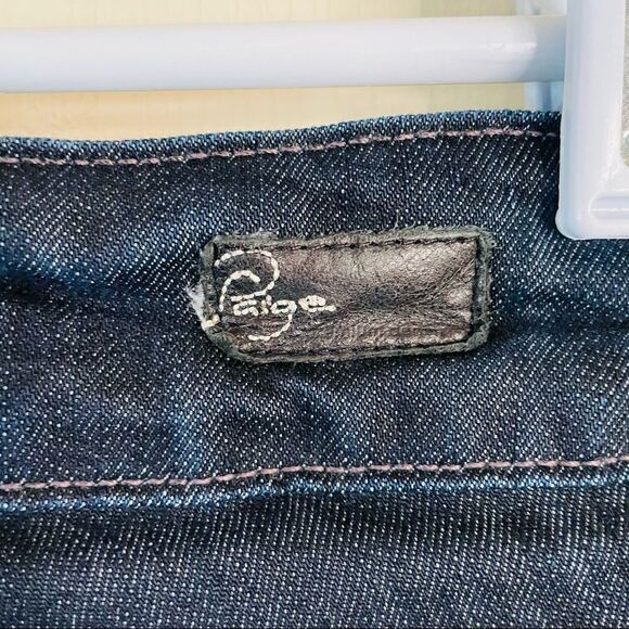 Paige Hidden Hills High Waist Straight Leg Dark Wash Jeans - Picture 4 of 6